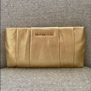 REDUCED!! Michael Kors Gold Clutch w/Strap Option